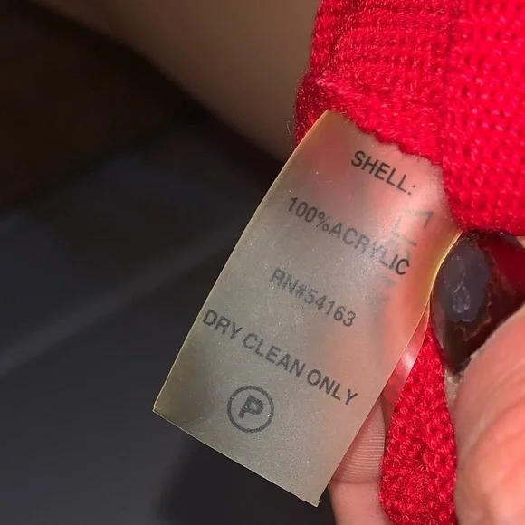 Calvin Klein three-quarter sleeve sweater dress Cherry Red Medium - Picture 8 of 8